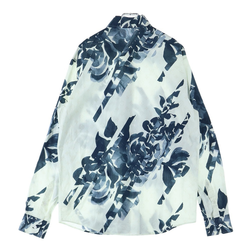 LOUIS VUITTON(ルイヴィトン) 24SS モノグラムフラワープリント 総柄 コットンポプリンシャツ ホワイト/ブルー RM241M FVO HQS13W