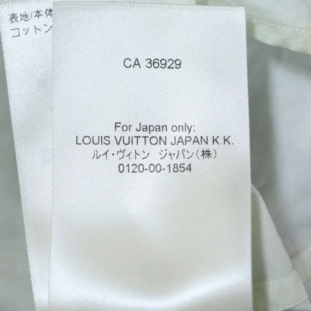 LOUIS VUITTON(ルイヴィトン) 24SS モノグラムフラワープリント 総柄 コットンポプリンシャツ ホワイト/ブルー RM241M FVO HQS13W