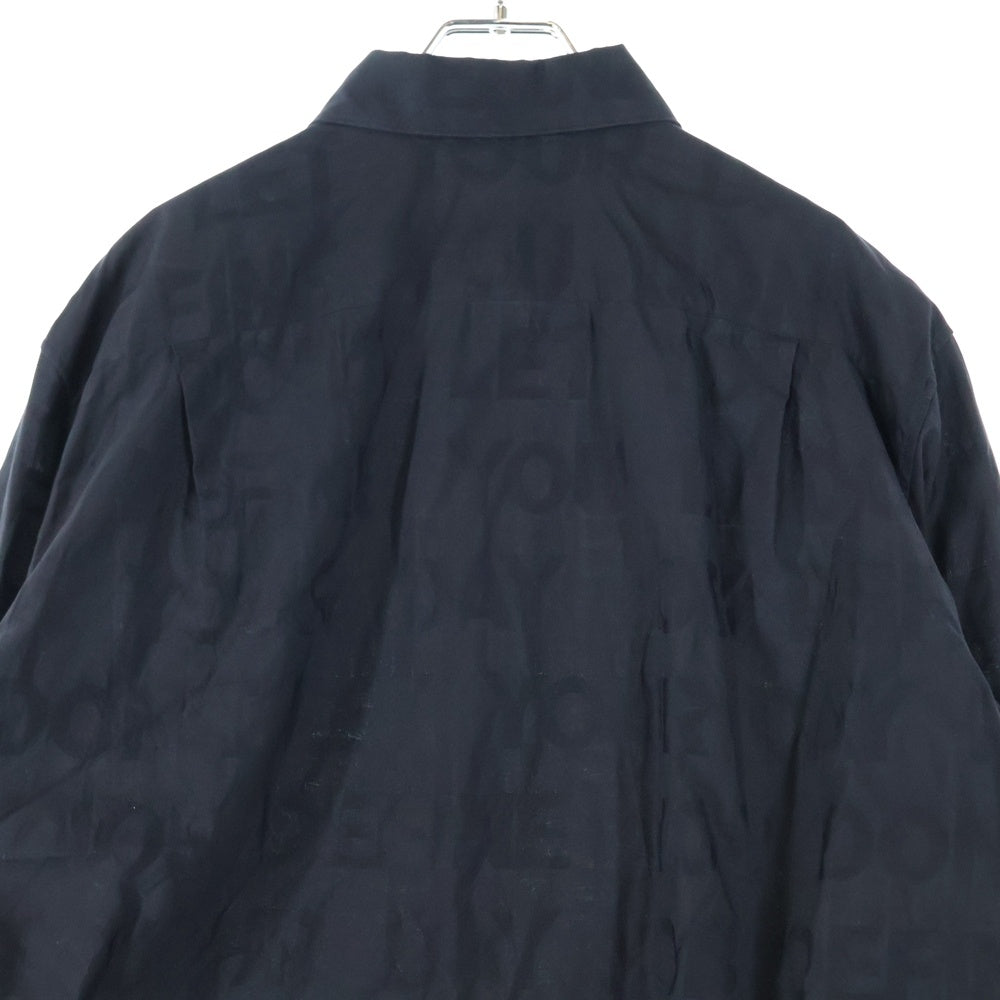 LOUIS VUITTON(ルイヴィトン) 21SS 総柄 英字プリント レギュラーカラーシャツ ブラック RM212M ET5 HLS17W