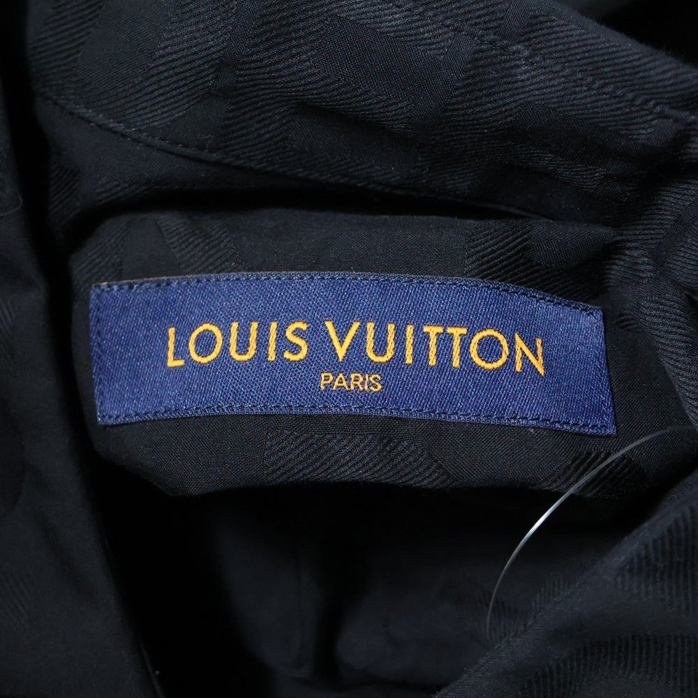 LOUIS VUITTON(ルイヴィトン) 21SS 総柄 英字プリント レギュラーカラーシャツ ブラック RM212M ET5 HLS17W