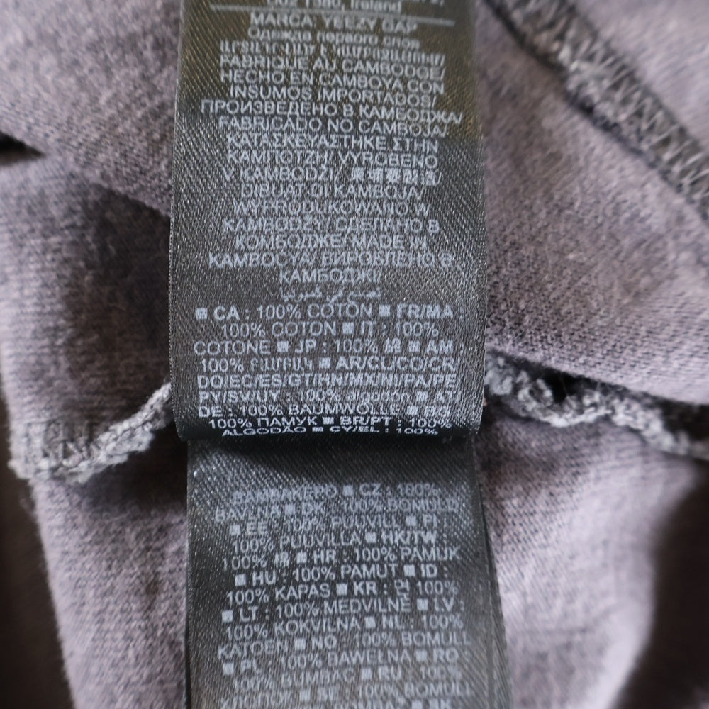 Yeezy Gap Engineered by Balenciaga(イージー ギャップ エンジニアードバイ バレンシアガ) DOVE 3/4 SLEEVE TEE ドーヴ ロゴプリント 半袖Tシャツカットソー チャコールグレー 471286