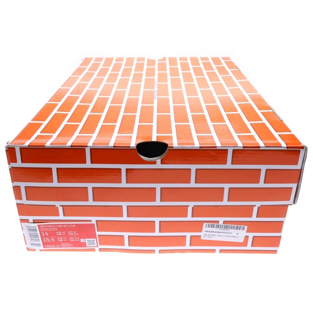 NIKE(ナイキ) ×OFF-WHITE AIR FORCE1 MID SP LTHR オフホワイト エアフォース1 ミッドカットスニーカー ホワイト US14/32cm DR0500-100