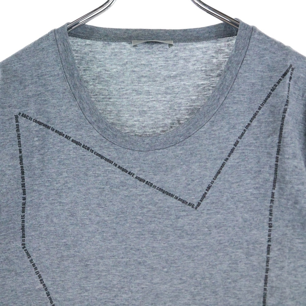 Dior HOMME(ディオールオム) 09AW メッセージプリント コットン クルーネック 半袖Tシャツ カットソー グレー