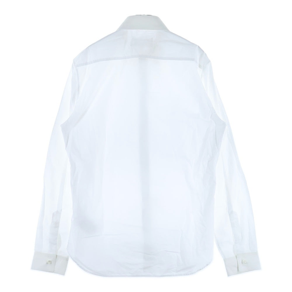 MAISON MARTIN MARGIELA 10(メゾンマルタンマルジェラ) 17AW Garment Dyed Slim Fit Poplin Shirt ガーメントダイ コットンポプリン スリム 長袖シャツ ホワイト S50DL0321 S39545