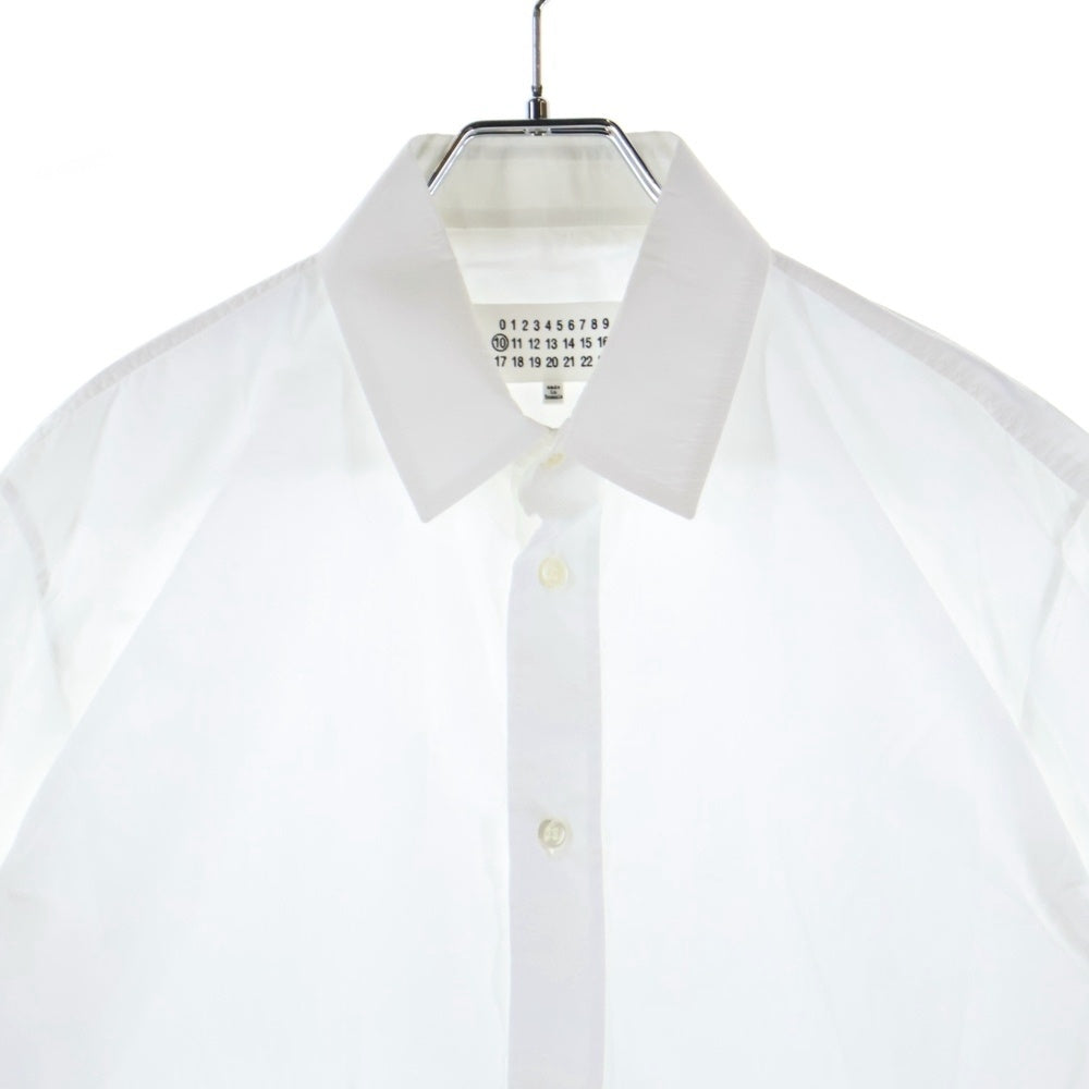 MAISON MARTIN MARGIELA 10(メゾンマルタンマルジェラ) 17AW Garment Dyed Slim Fit Poplin Shirt ガーメントダイ コットンポプリン スリム 長袖シャツ ホワイト S50DL0321 S39545
