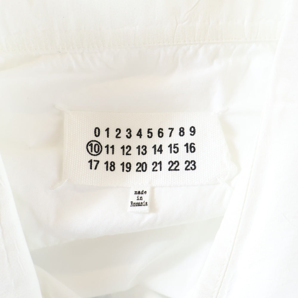 MAISON MARTIN MARGIELA 10(メゾンマルタンマルジェラ) 17AW Garment Dyed Slim Fit Poplin Shirt ガーメントダイ コットンポプリン スリム 長袖シャツ ホワイト S50DL0321 S39545