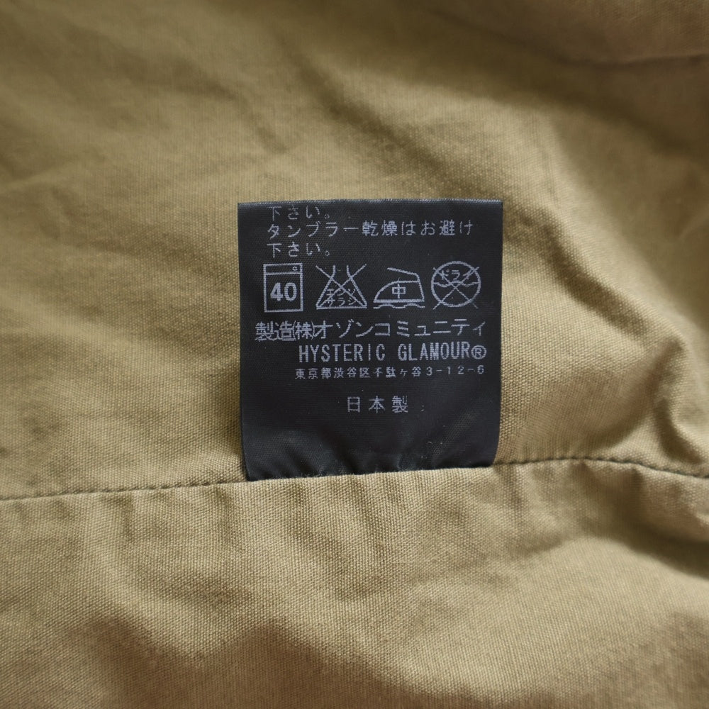 HYSTERIC GLAMOUR(ヒステリックグラマー) ワッペン ミリタリージャケット カーキ 0213AB08