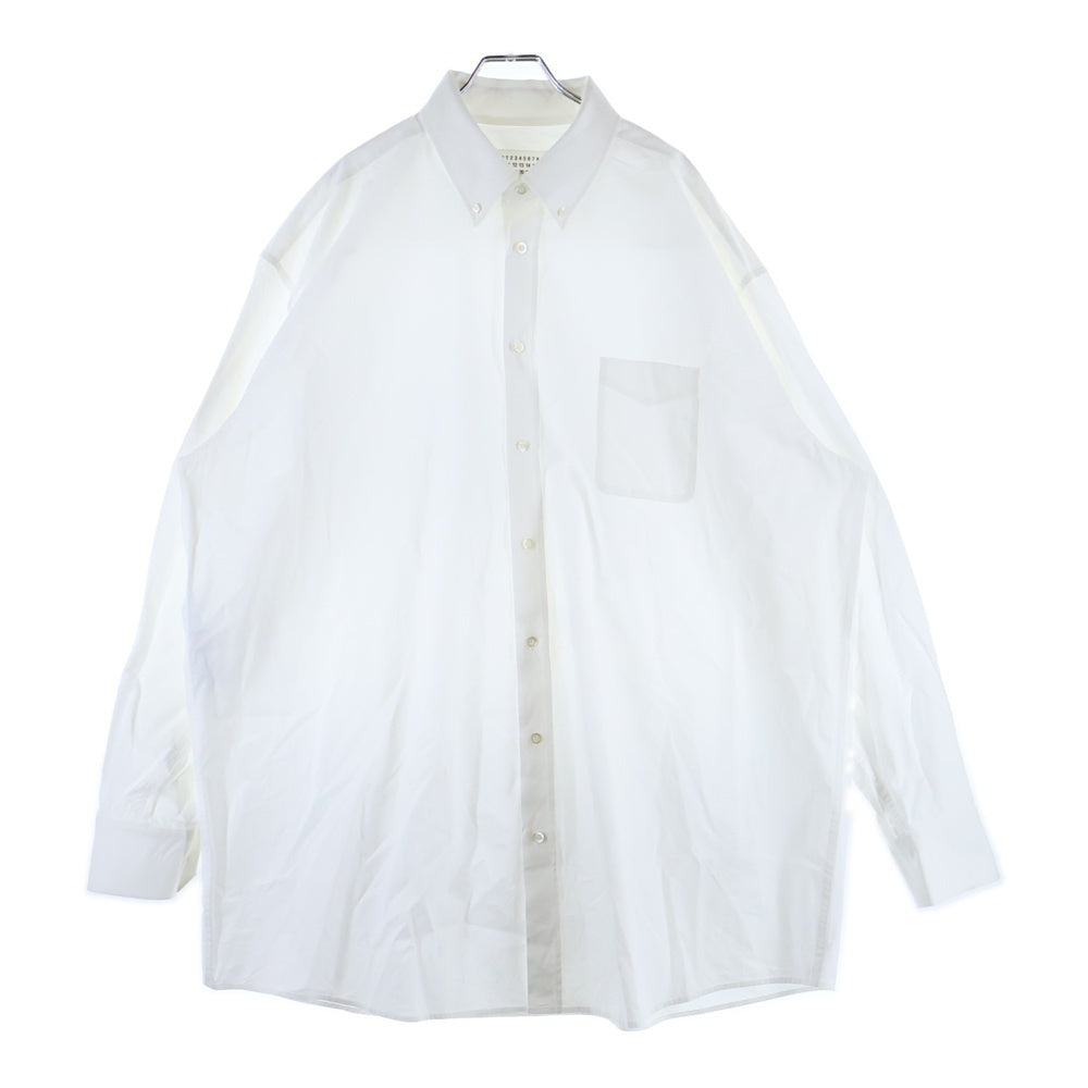 MAISON MARTIN MARGIELA 10(メゾンマルタンマルジェラ) 19AW オーバーサイズ ボタンダウン 長袖シャツ ホワイト S50DL0387 S49616