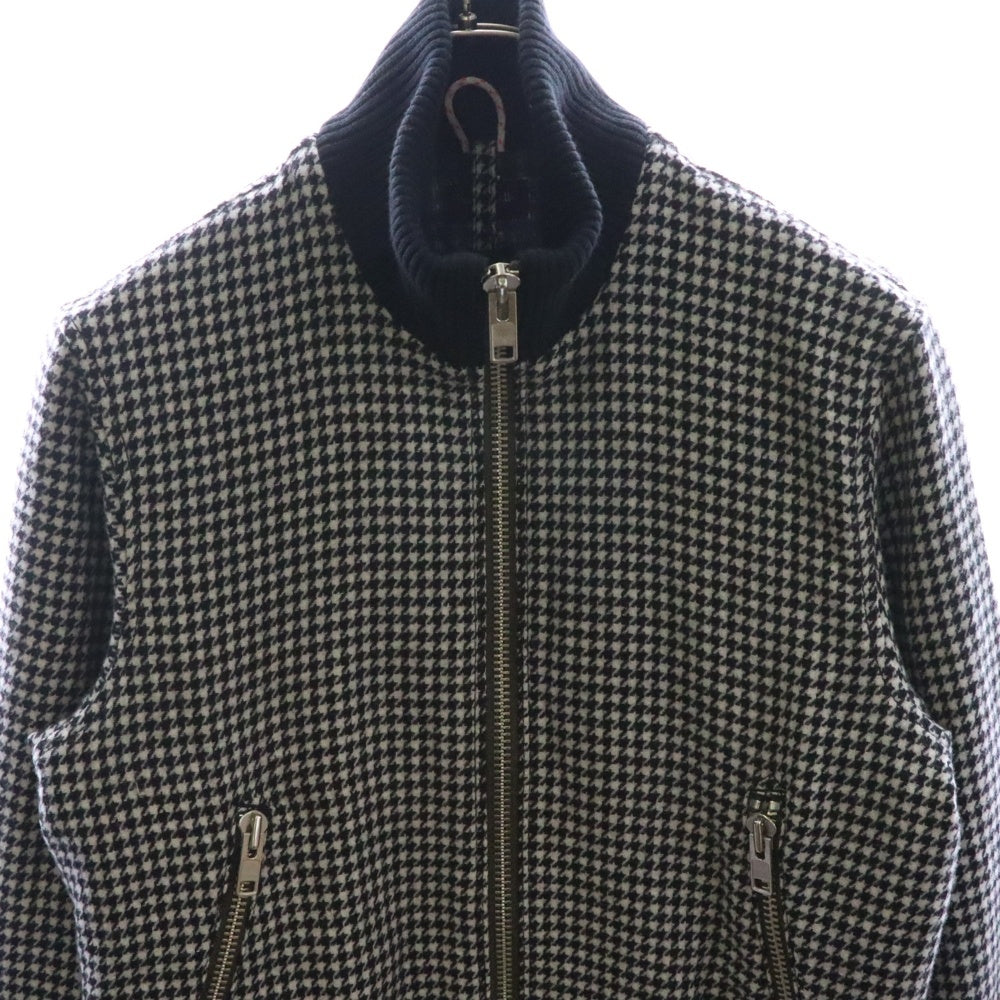 Paul Smith(ポールスミス) 千鳥格子 ウール ジップアップ ジャケット ブルゾン ホワイト/ブラック 427G/813