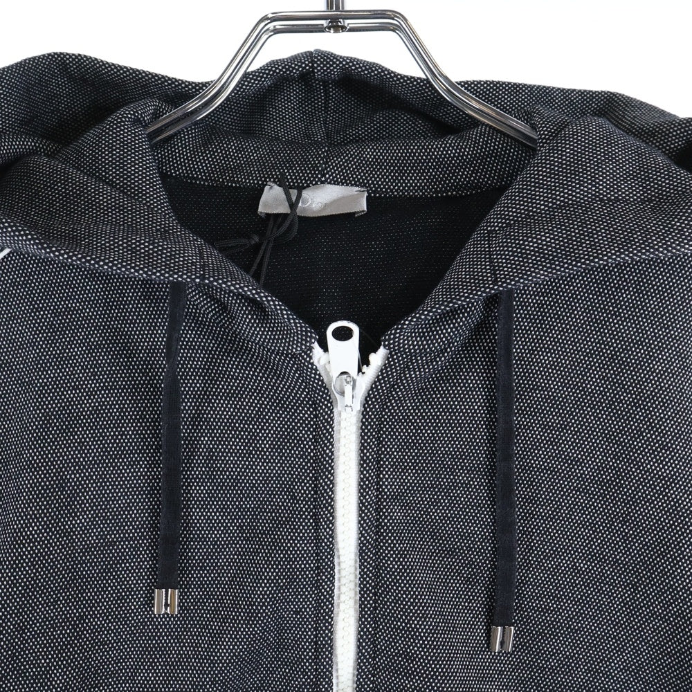 Dior HOMME(ディオールオム) BEEロゴプレート コットン ナイロン ジップアップ パーカー フーディ グレー MDMK00960
