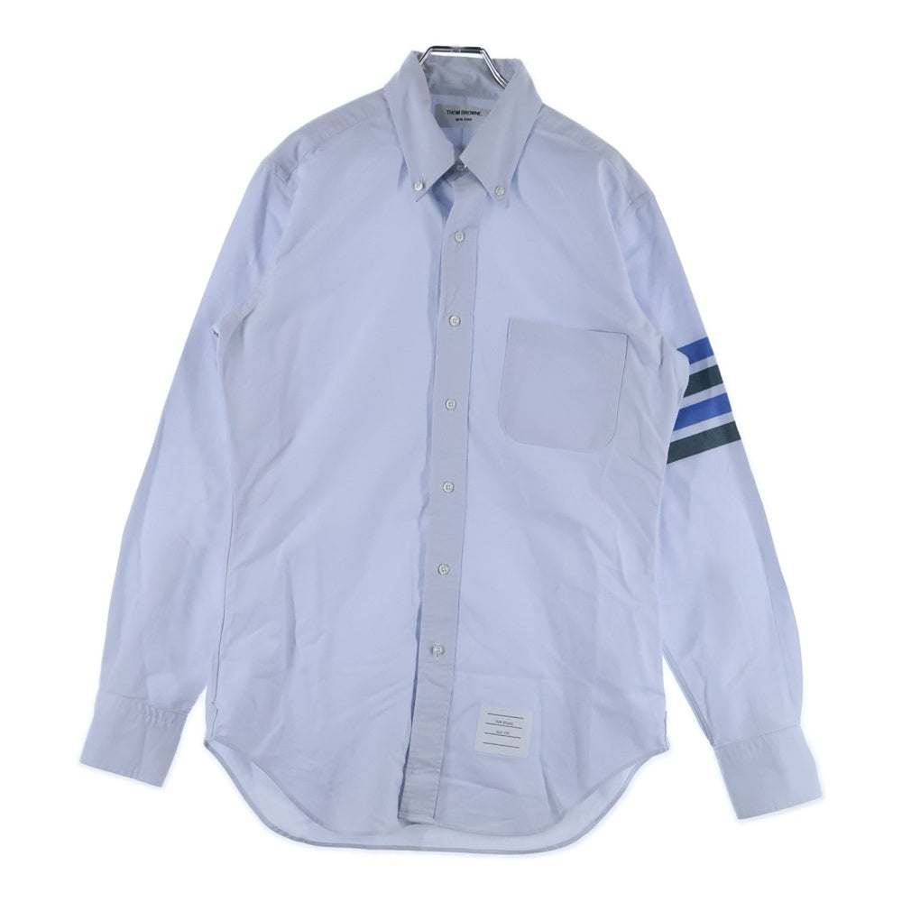 THOM BROWNE(トムブラウン) 4BAR ストライプ ボタンダウン 長袖シャツ ブルー