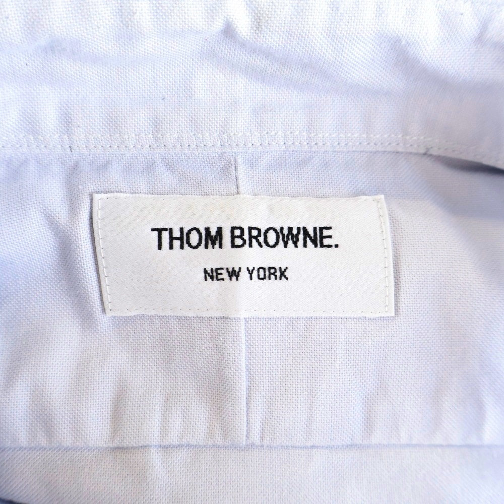 THOM BROWNE(トムブラウン) 4BAR ストライプ ボタンダウン 長袖シャツ ブルー