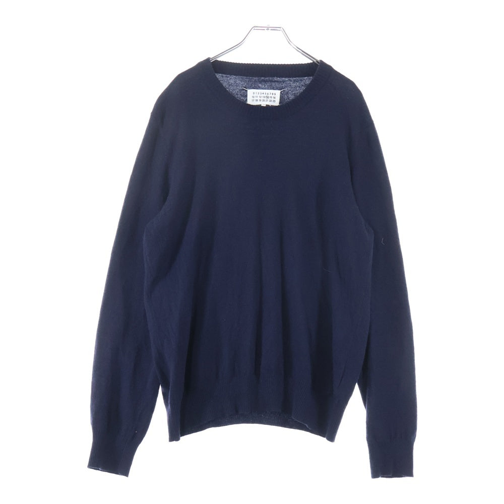 Maison Margiela 14(メゾンマルジェラ) 16AW Elbow Patch Crewneck Knit エルボーパッチ ウール ニット セーター ネイビー S30HA0903 S15750