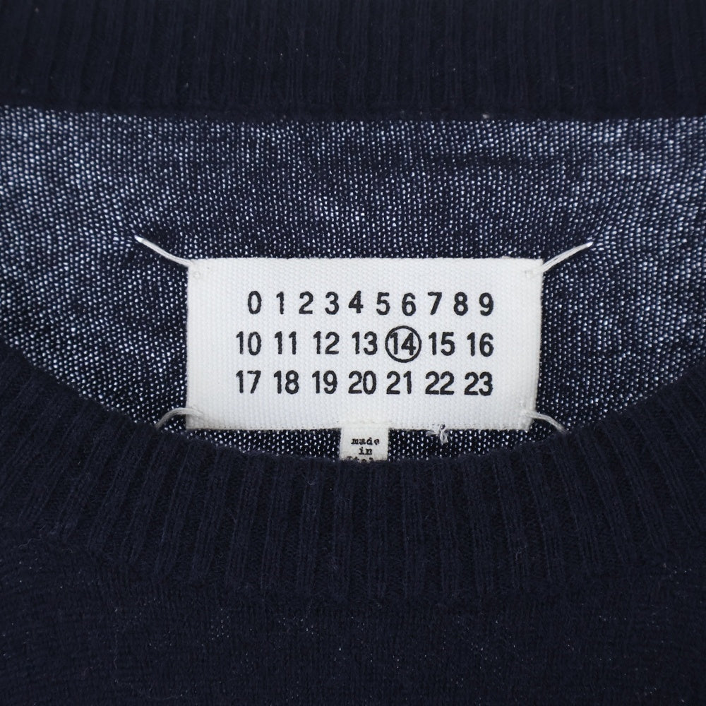 Maison Margiela 14(メゾンマルジェラ) 16AW Elbow Patch Crewneck Knit エルボーパッチ ウール ニット セーター ネイビー S30HA0903 S15750