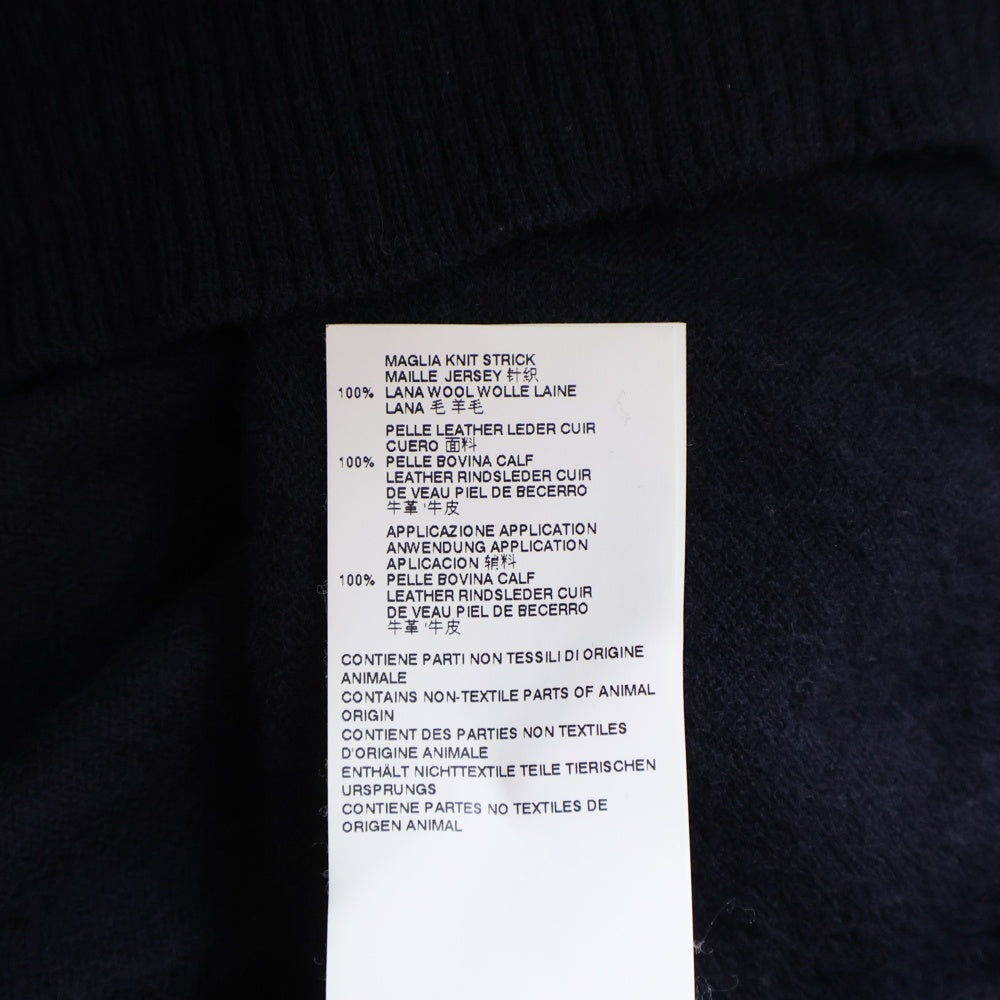 Maison Margiela 14(メゾンマルジェラ) 16AW Elbow Patch Crewneck Knit エルボーパッチ ウール ニット セーター ネイビー S30HA0903 S15750