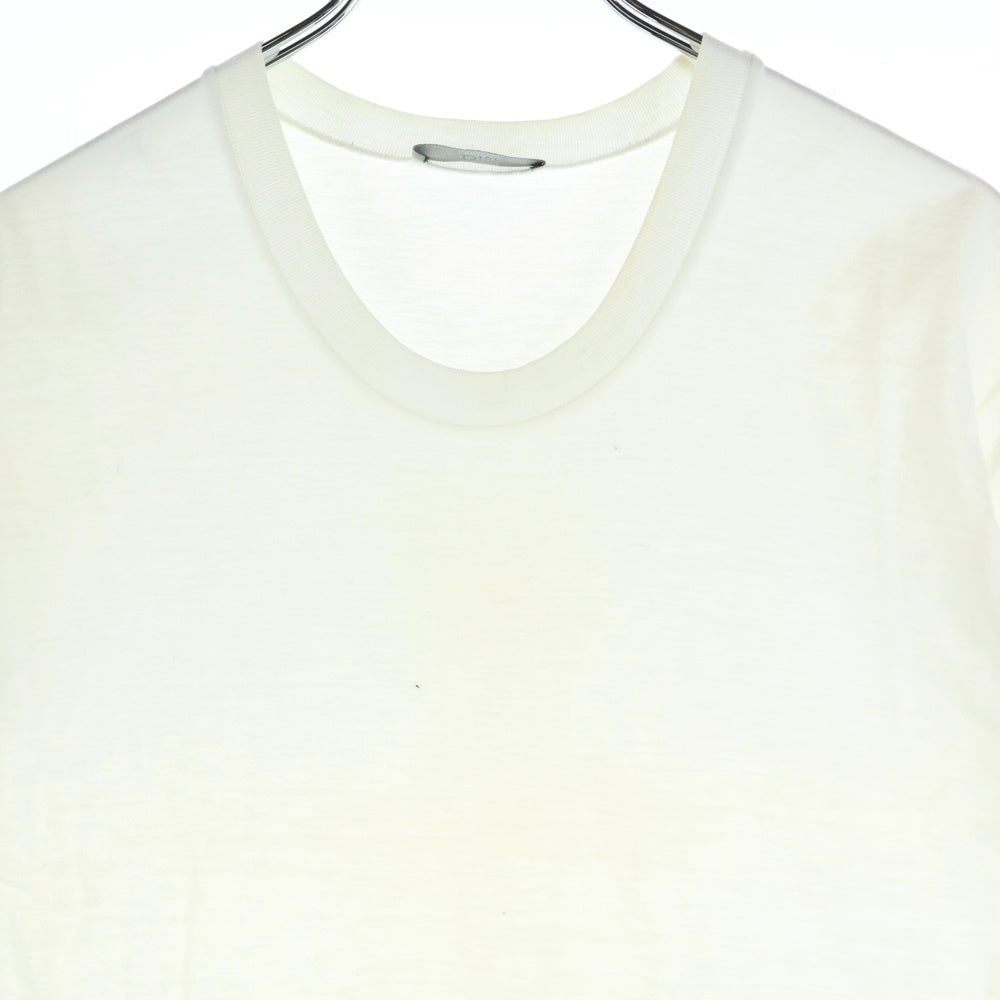 Dior HOMME(ディオールオム) リーフプリント コットン クルーネック 半袖Tシャツ カットソー ホワイト 263J654I1102
