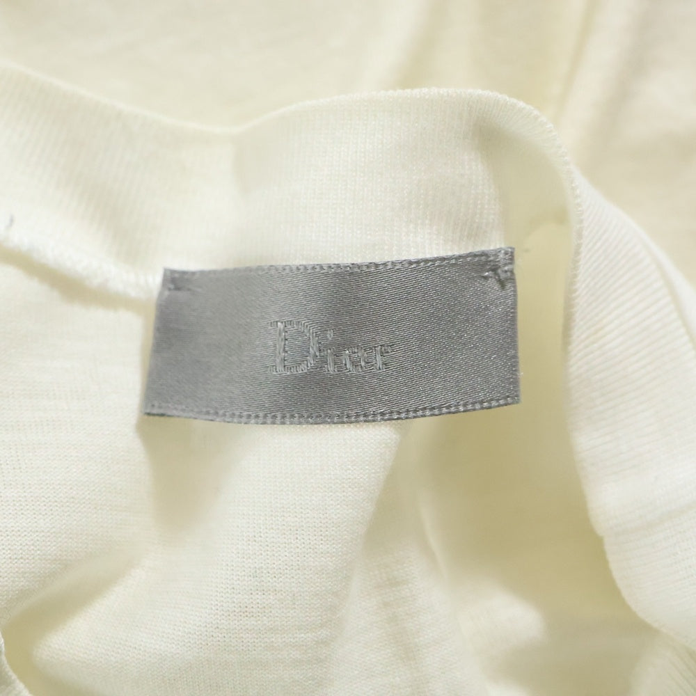 Dior HOMME(ディオールオム) リーフプリント コットン クルーネック 半袖Tシャツ カットソー ホワイト 263J654I1102