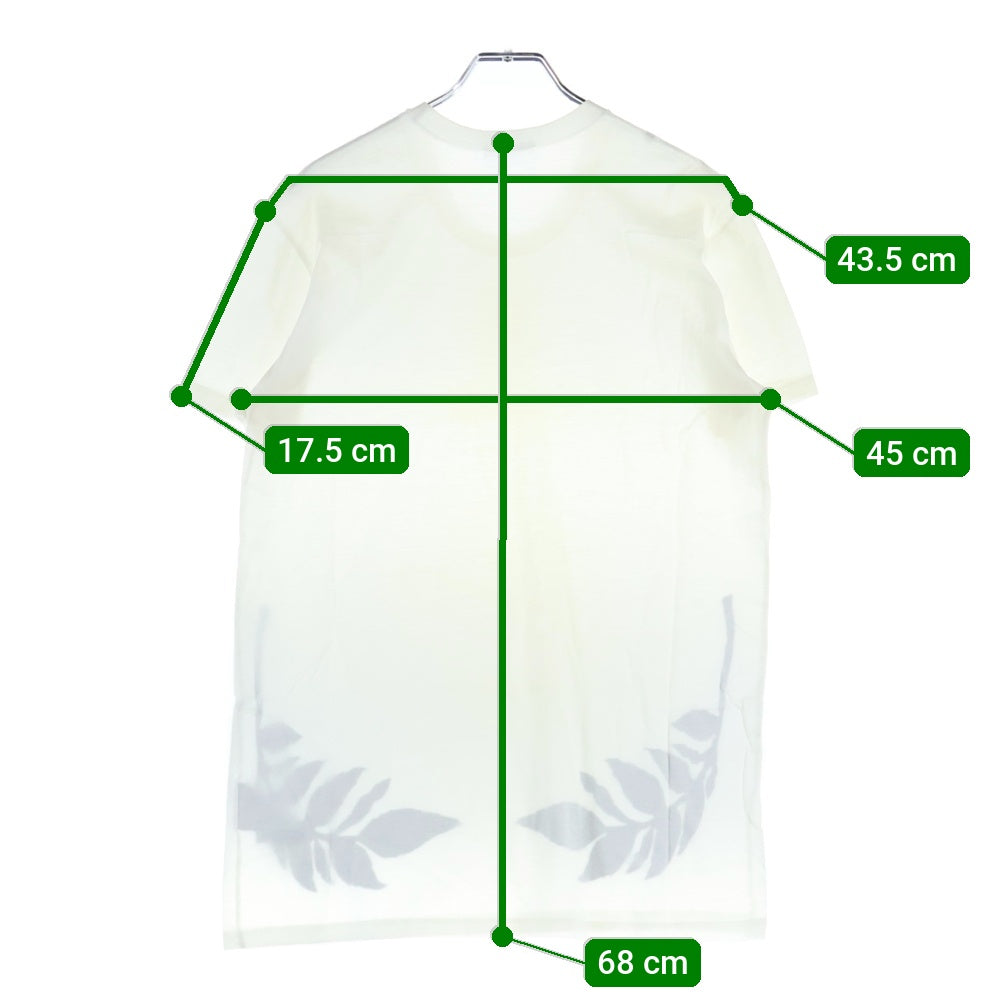 Dior HOMME(ディオールオム) リーフプリント コットン クルーネック 半袖Tシャツ カットソー ホワイト 263J654I1102