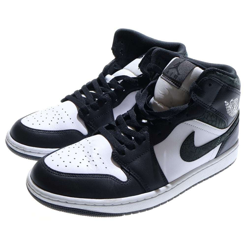 NIKE(ナイキ) AIR JORDAN 1 MID SE Panda Elephant Safari エアジョーダン1 パンダサファリ ミッドカットスニーカー ブラック/ホワイト US10.5/28.5cm FB9911-001