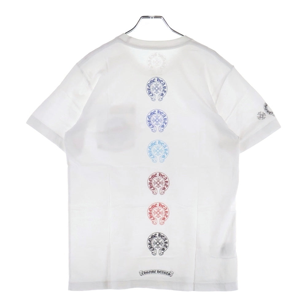 CHROME HEARTS(クロムハーツ) Multicolor Back Horseshoe Tee マルチカラーバックホースシュー クルーネック半袖Tシャツカットソー ホワイト