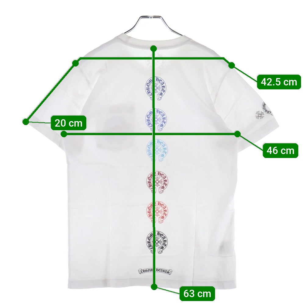 CHROME HEARTS(クロムハーツ) Multicolor Back Horseshoe Tee マルチカラーバックホースシュー クルーネック半袖Tシャツカットソー ホワイト