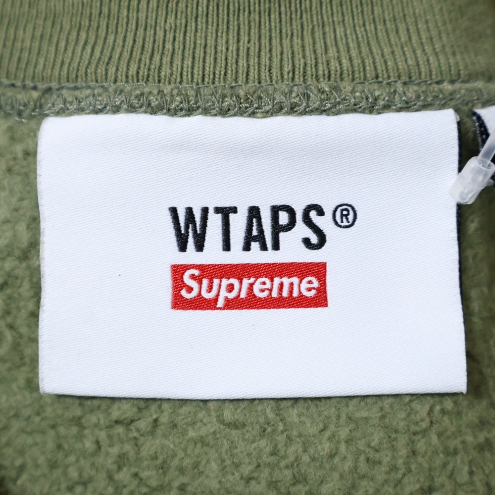 SUPREME(シュプリーム) 21AW ×WTAPS Crewneck ダブルタップス ロゴプリント クルーネックスウェット トレーナー カーキ
