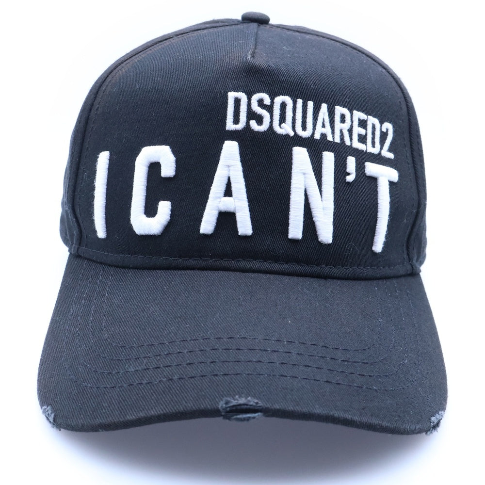 DSQUARED2(ディースクエアード) ロゴ刺?ベースボールキャップ 帽子 ブラック