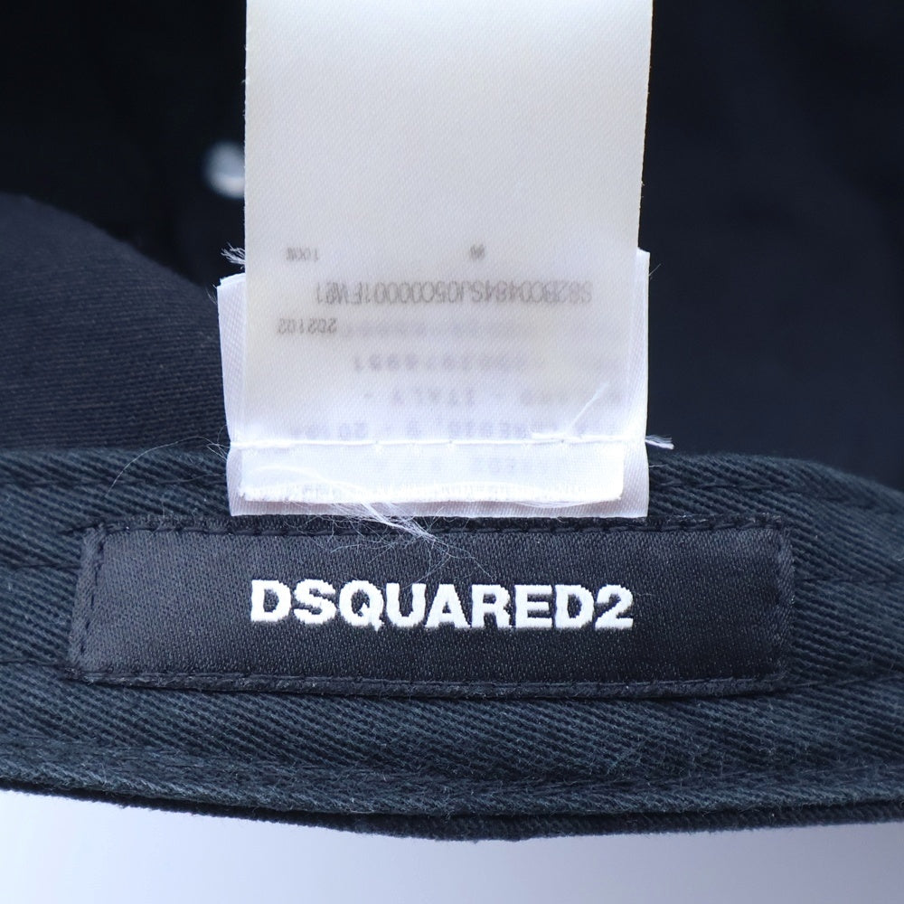 DSQUARED2(ディースクエアード) ロゴ刺?ベースボールキャップ 帽子 ブラック