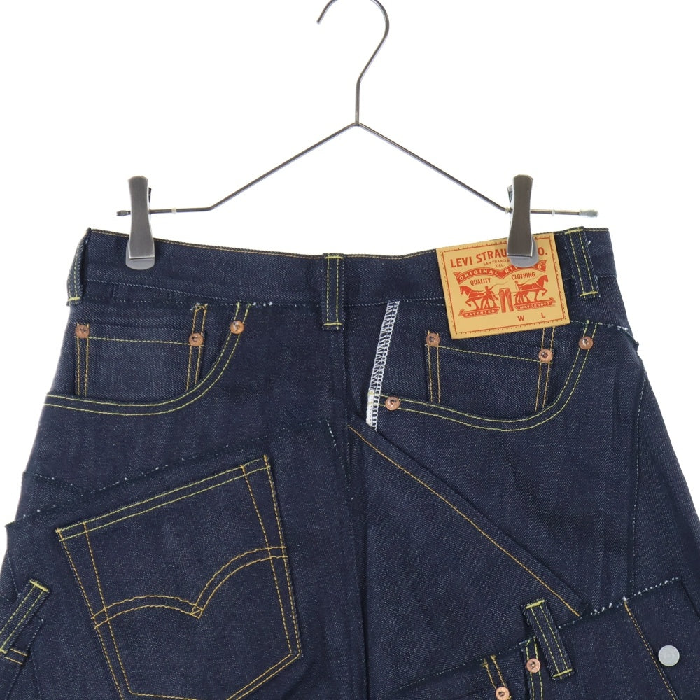 JUNYA WATANABE COMME des GARCONS(ジュンヤワタナベ コムデギャルソン) 24SS AD2023 ×Levi's リーバイス 再構築 セルビッチ パッチワーク デニムパンツ インディゴ WM-P201