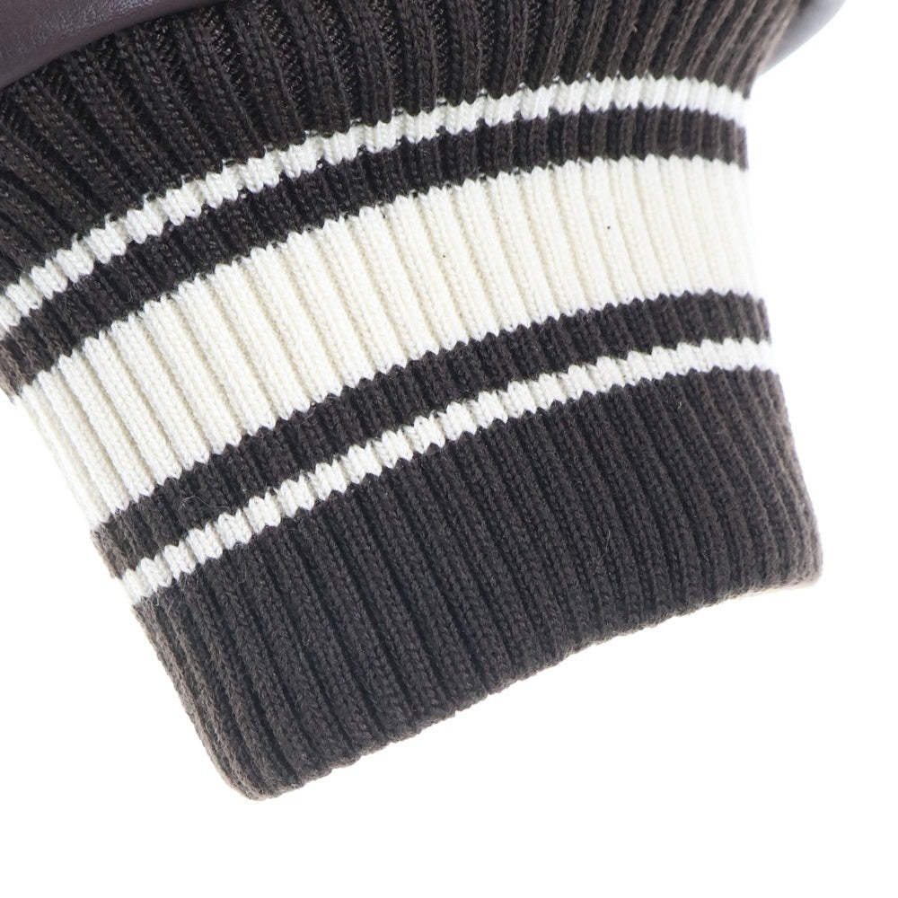 STUSSY(ステューシー) 25AW ×Wales Bonner Leather Varsity Jacket ウェールズ ボナー クラシックフィット レザー バーシティ ジャケット ブルゾン ブラウン 315518