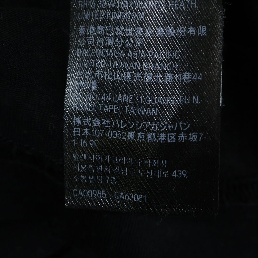BALENCIAGA(バレンシアガ) 23AW ヘビーメタルロゴ ダメージ加工 長袖Tシャツ ロンT ブラック 739783 TOVE1