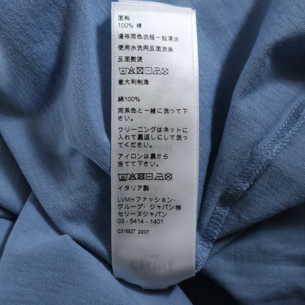 CELINE(セリーヌ) ルーズフィット スクリーン ロゴ プリント 半袖Tシャツ カットソー ブルー 2X681671Q