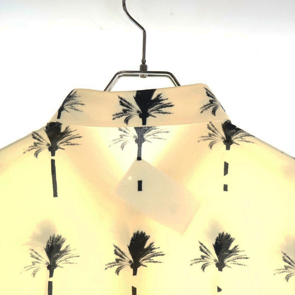 SAINT LAURENT PARIS(サンローランパリ) 21SS パームツリー シルク 半袖シャツ アイボリー 686979 Y2E84