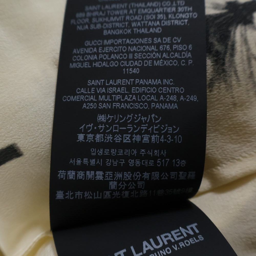 SAINT LAURENT PARIS(サンローランパリ) 21SS パームツリー シルク 半袖シャツ アイボリー 686979 Y2E84