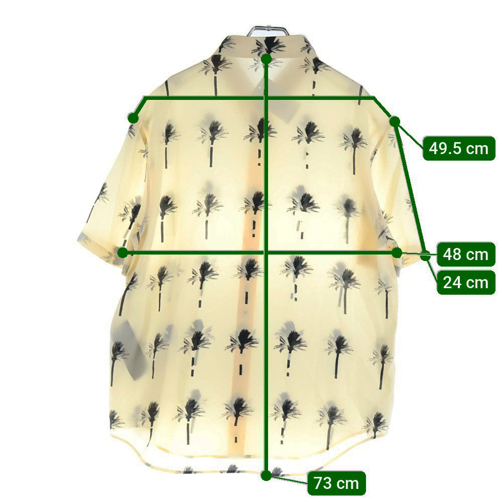 SAINT LAURENT PARIS(サンローランパリ) 21SS パームツリー シルク 半袖シャツ アイボリー 686979 Y2E84