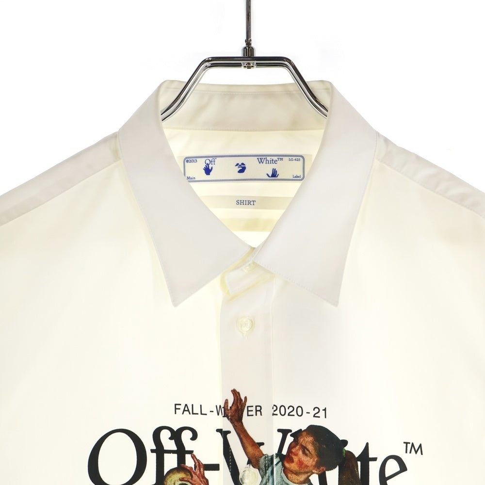 OFF-WHITE(オフホワイト) 20AW Pascal skeleton shirt パスカル スケルトン プリント 長袖シャツ ホワイト OMGA138F20FAB002