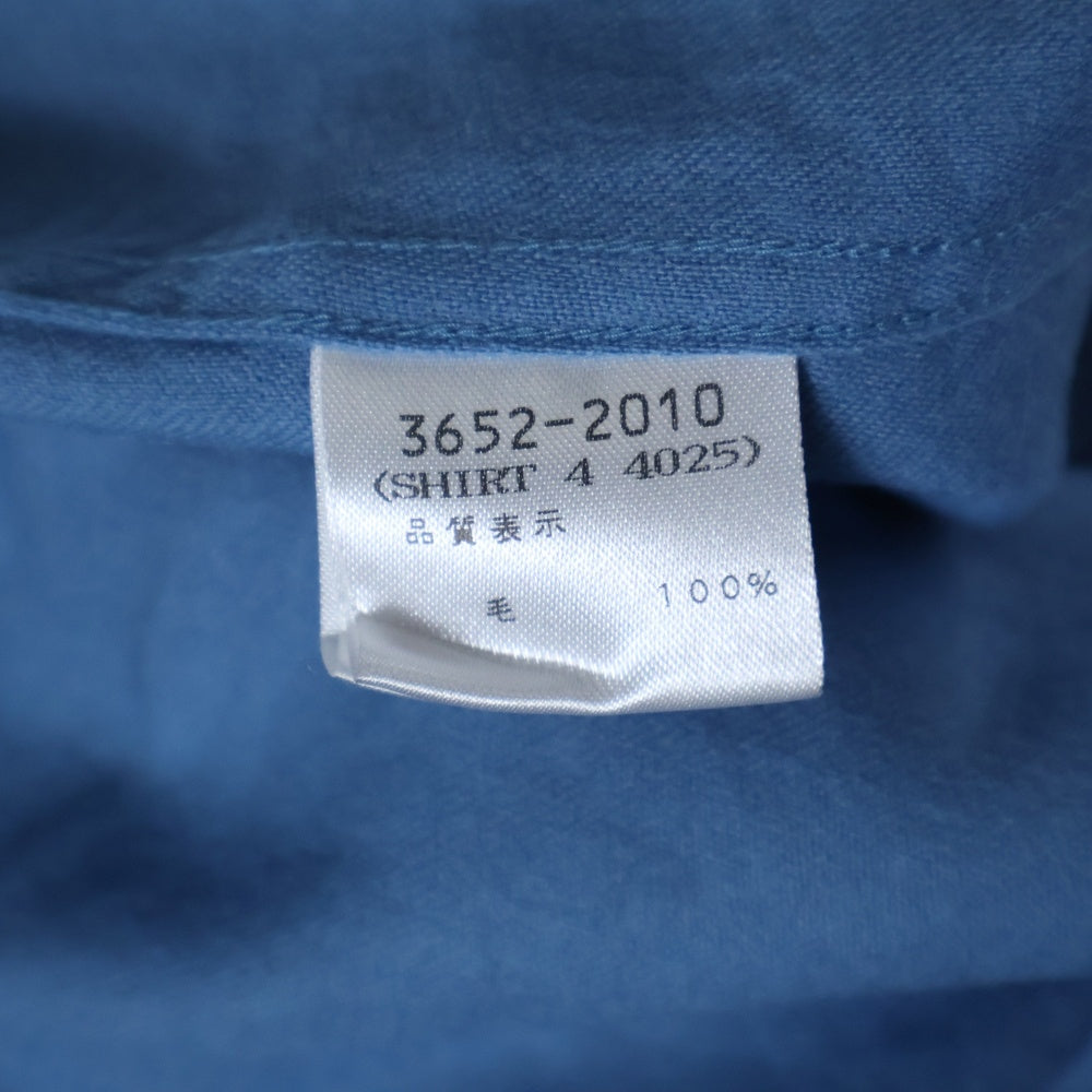 DRIES VAN NOTEN(ドリスヴァンノッテン) フロントポケット レギュラーカラー 長袖シャツ ブルー 3652-2010