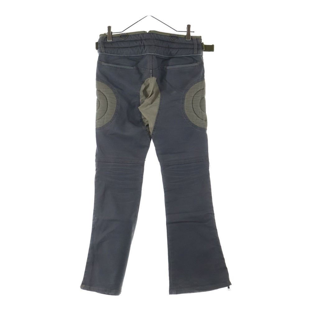 L.G.B.(ルグランブルー) サイドジップ パッチ切替 ウエストジップ デニムパンツ カーキ