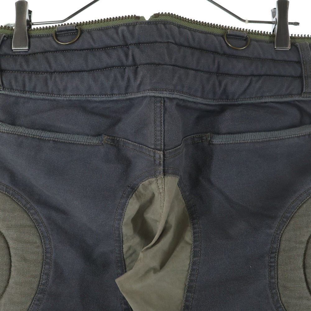 L.G.B.(ルグランブルー) サイドジップ パッチ切替 ウエストジップ デニムパンツ カーキ