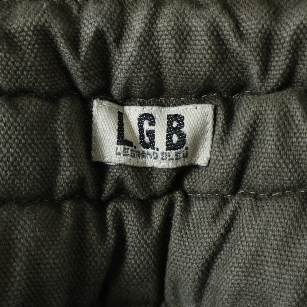 L.G.B.(ルグランブルー) サイドジップ パッチ切替 ウエストジップ デニムパンツ カーキ