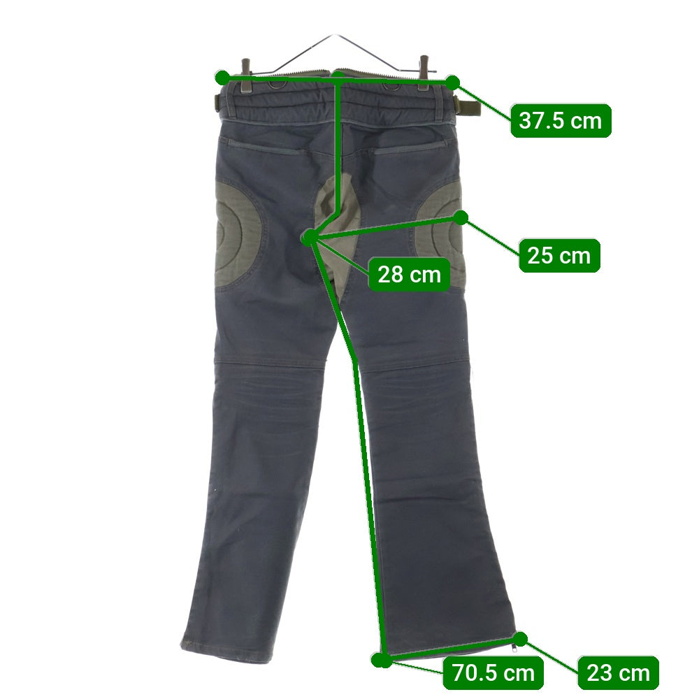 L.G.B.(ルグランブルー) サイドジップ パッチ切替 ウエストジップ デニムパンツ カーキ