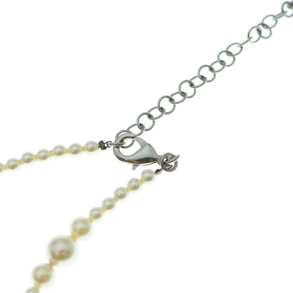 CHANEL(シャネル) ココマーク ラインストーン ホワイトパール ロング ネックレス ホワイト