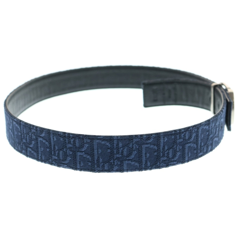 DIOR(ディオール) CD Icon Oblique Jacquard Leather Belt CDアイコン オブリーク総柄 ジャカード レザーベルト ブラック/ネイビー