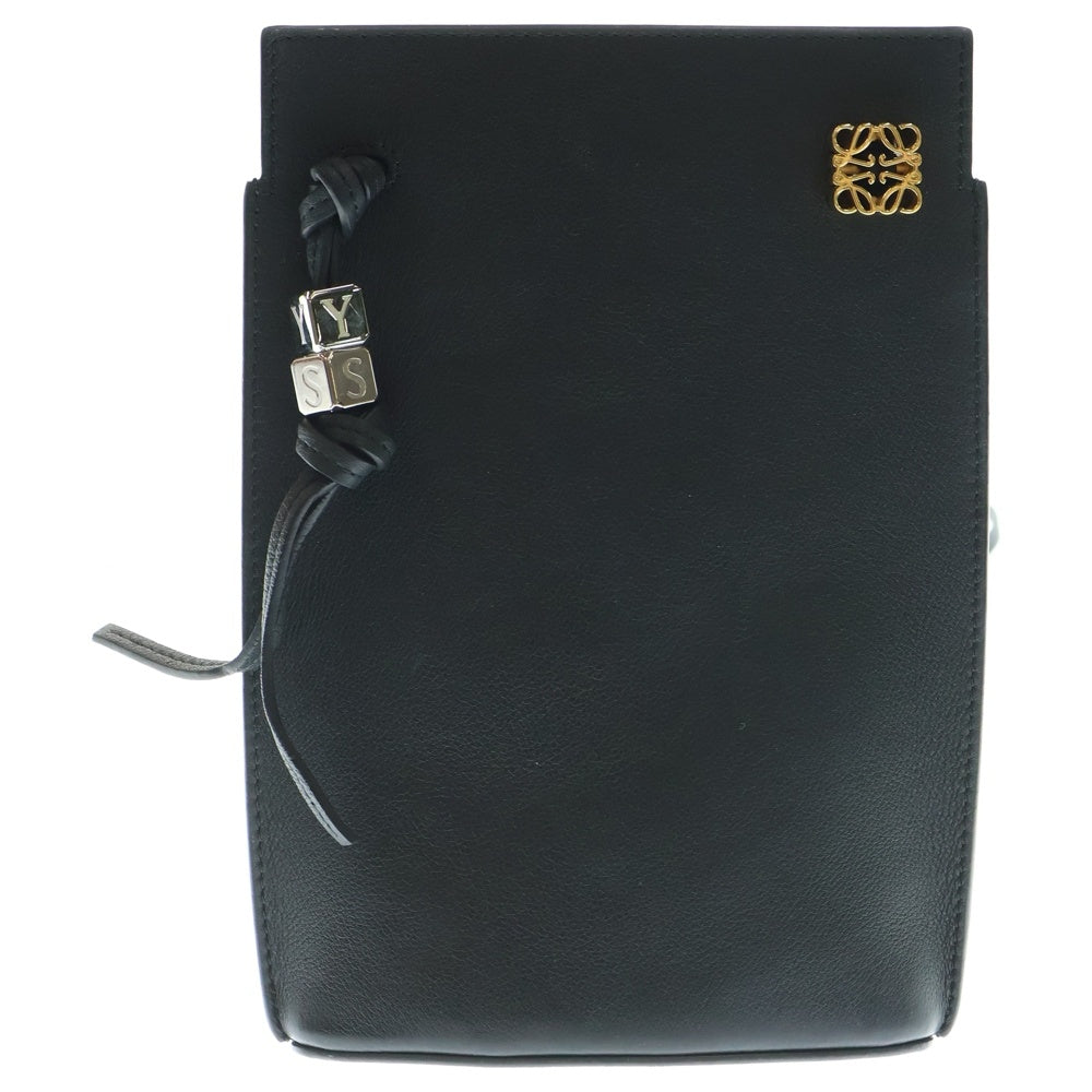 LOEWE(ロエベ) アナグラム ダイスポケット クラシックカーフ レザー ショルダーバッグ ブラック C630R12X01
