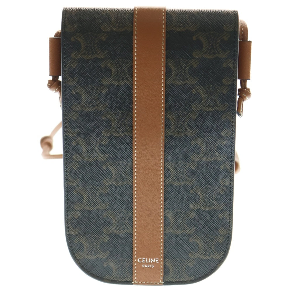 CELINE(セリーヌ) トリオンフ モバイル フォンショルダー ポーチ バッグ ブラウン 10H742DCH