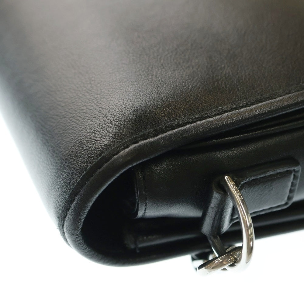 CELINE(セリーヌ) ブザス クラシック カーフスキン トリオンフ レザーショルダーバッグ ブラック 117883GAO