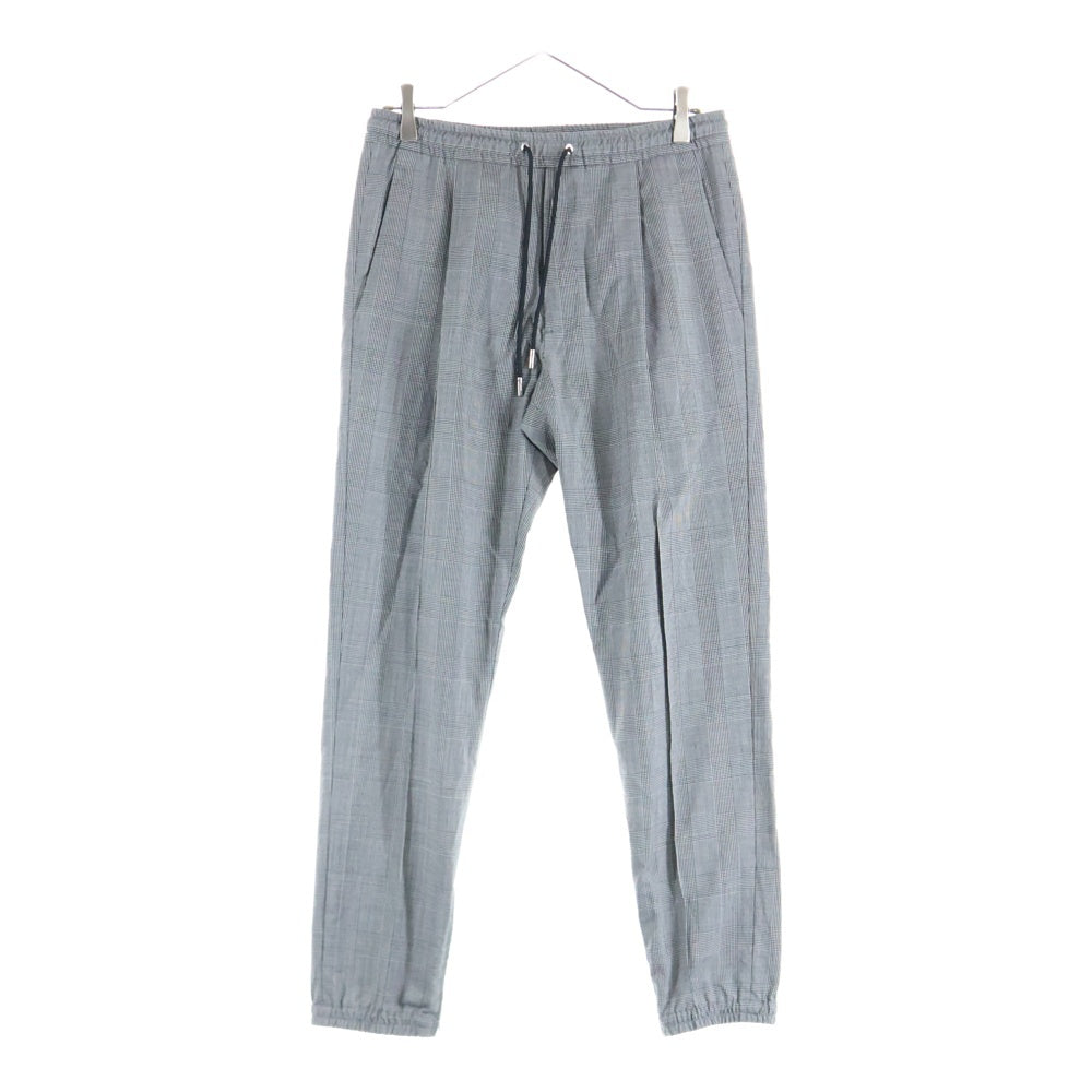 DIOR(ディオール) 21SS ドローストリング チェック スラックス ロングパンツ グレー 113C122A4995