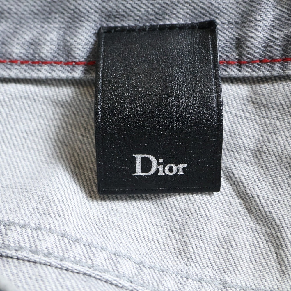Dior HOMME(ディオールオム) ボタンフライ ストレート デニムパンツ グレー 763D064TX997