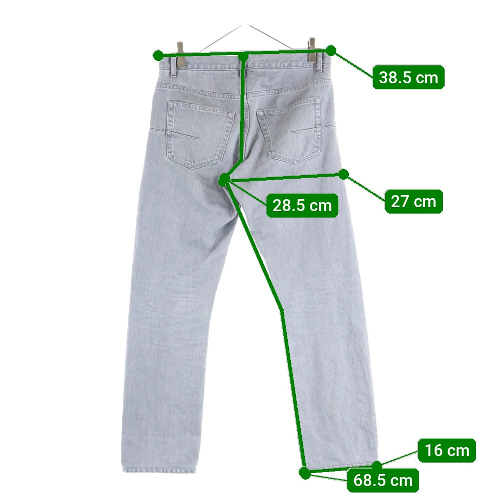 Dior HOMME(ディオールオム) ボタンフライ ストレート デニムパンツ グレー 763D064TX997