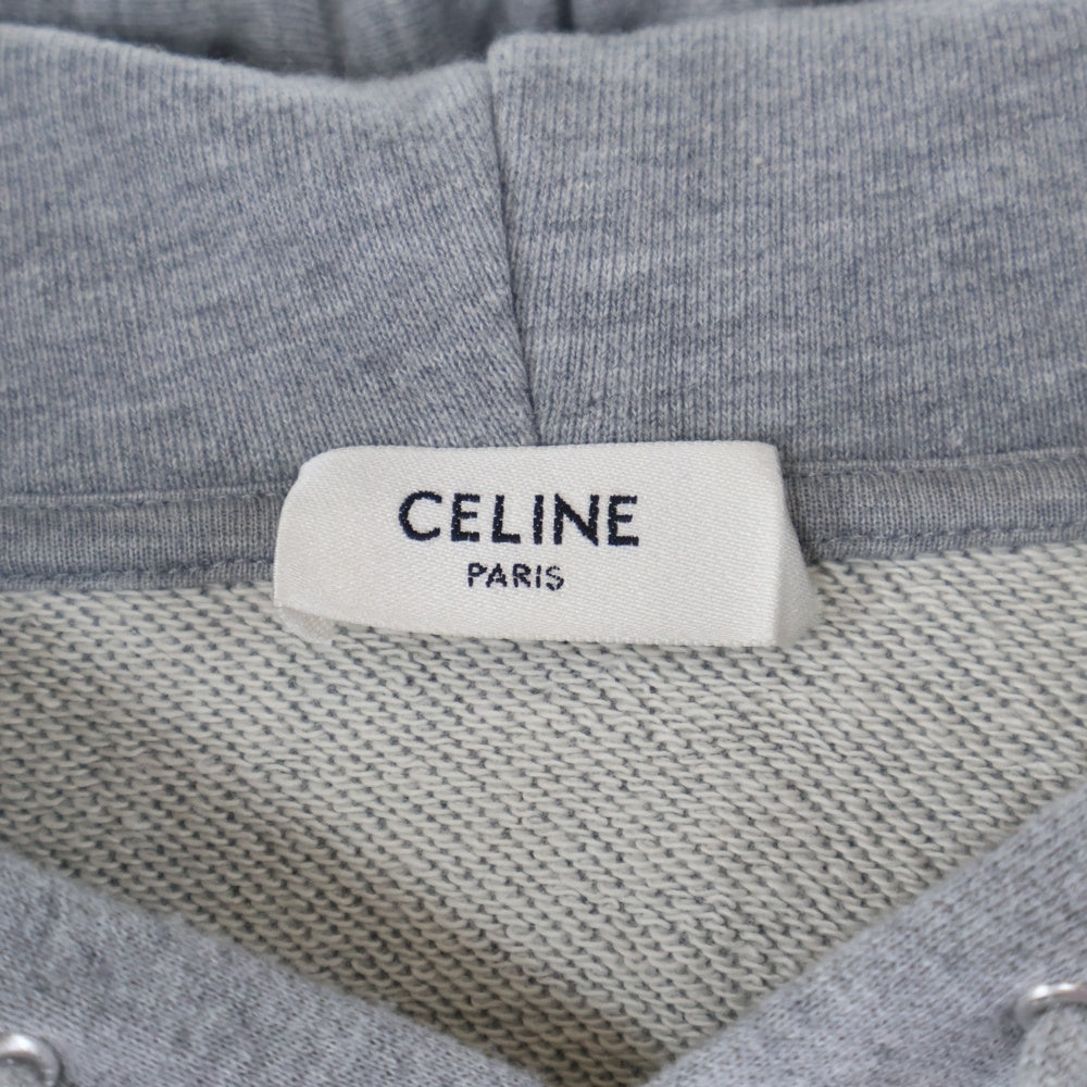 CELINE(セリーヌ) 24SS ゴシックロゴ刺繍 スウェット プルオーバーパーカー グレー RY08M670Q.08BQ